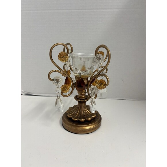 Bronze colored candelabra single light votive candle taper great decor Chandelie - Picture 3 of 6